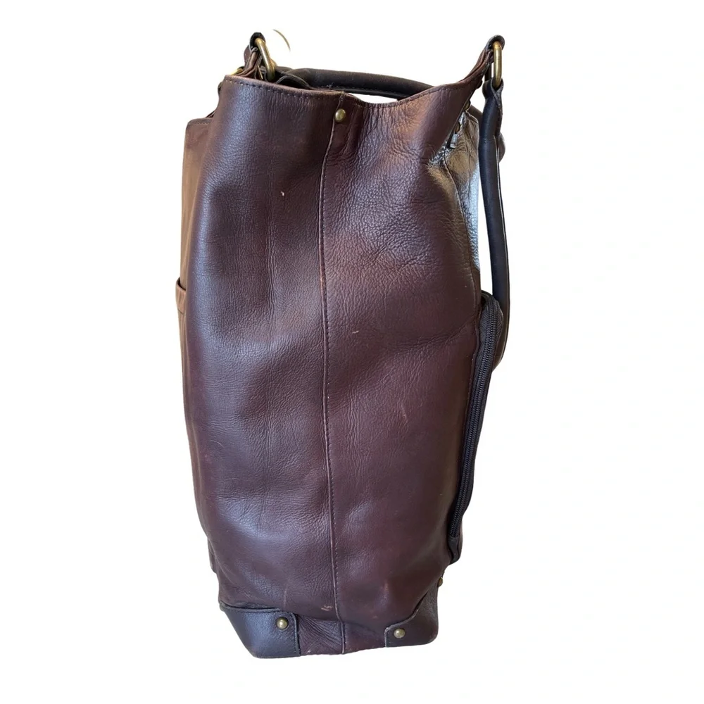 Solo New York Genuine Leather Laptop Tote Bag – Dark Brown